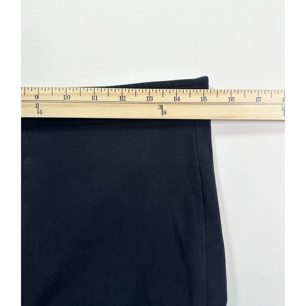 Tory Burch Women's 8 Navy Blue Ponte Skinny Pants‎ Side Zip Minimalist Luxe FLAW